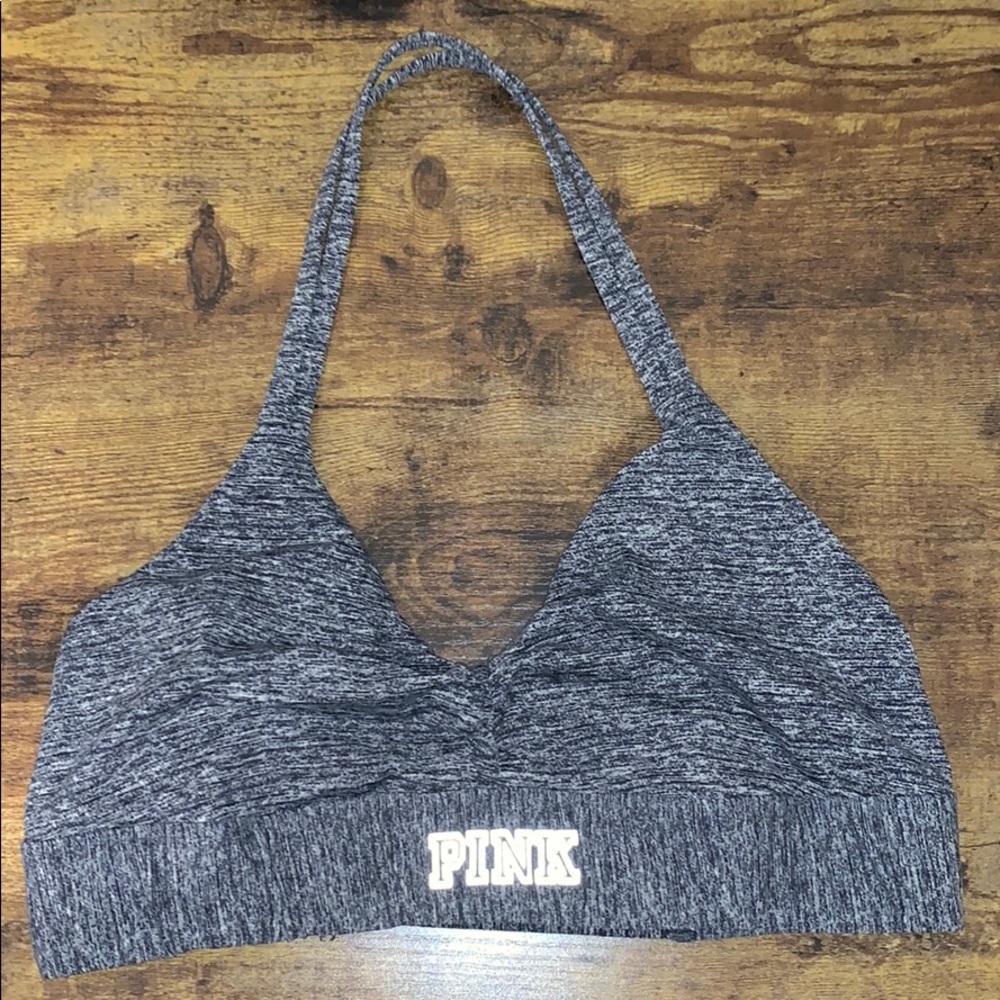 Pink Victoria’s Secret sports bra